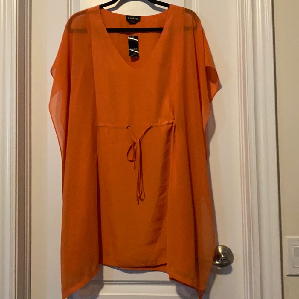 Bebe orange kaftan dress